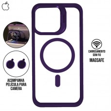 Capa iPhone 15 - Metal Stand Magsafe Dark Purple